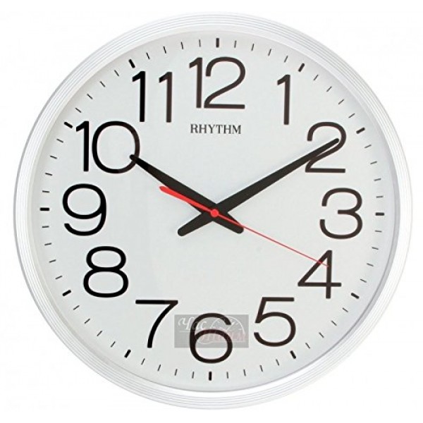 Rhythm Plastic Wall Clock 3D Numerals,Silent Silky Move,Injection Color Frame Analog